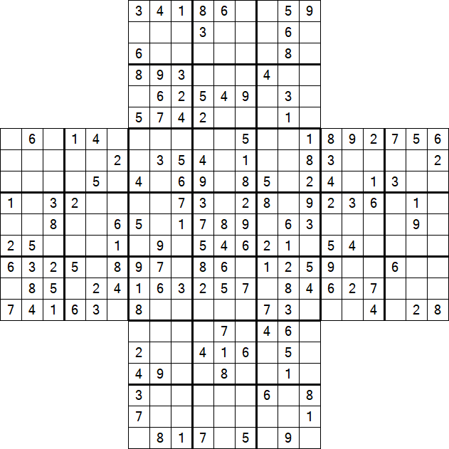 Cross Sudoku - Medium
