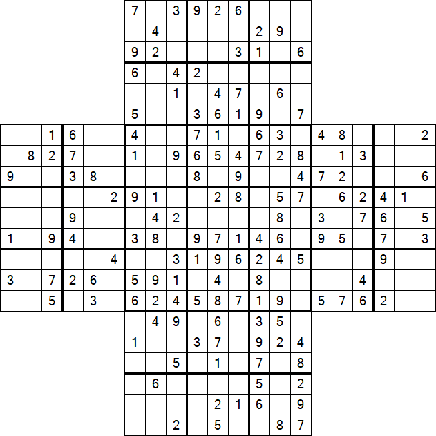 Cross Sudoku - Medium