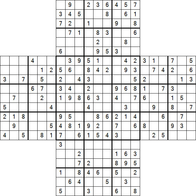 Cross Sudoku - Medium