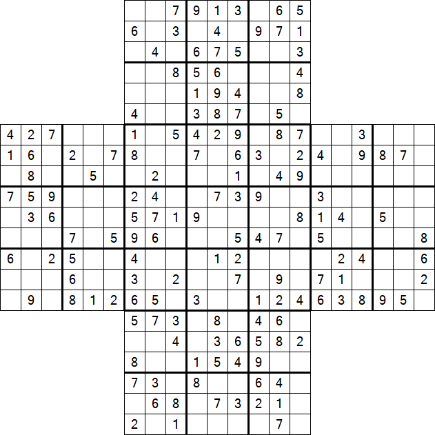 Cross Sudoku - Medium