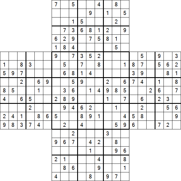 Cross Sudoku - Medium