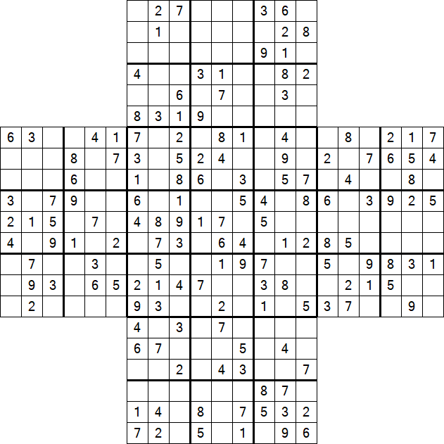 Cross Sudoku - Medium