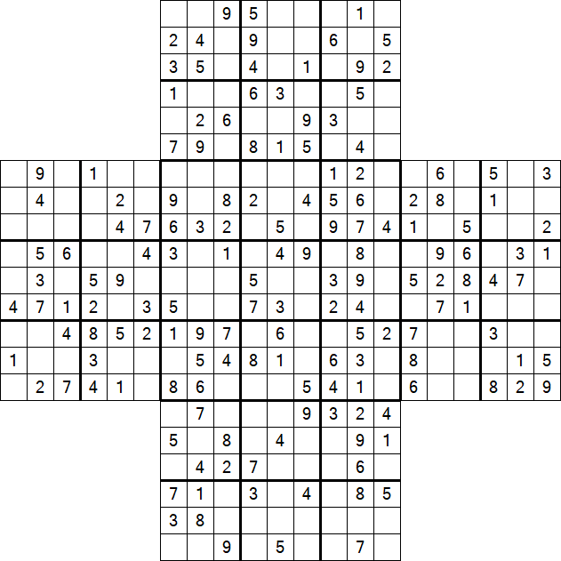 Cross Sudoku - Medium