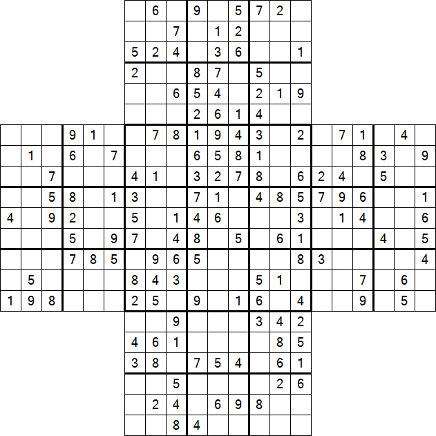 Cross Sudoku - Medium