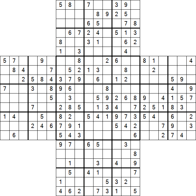 Cross Sudoku - Medium