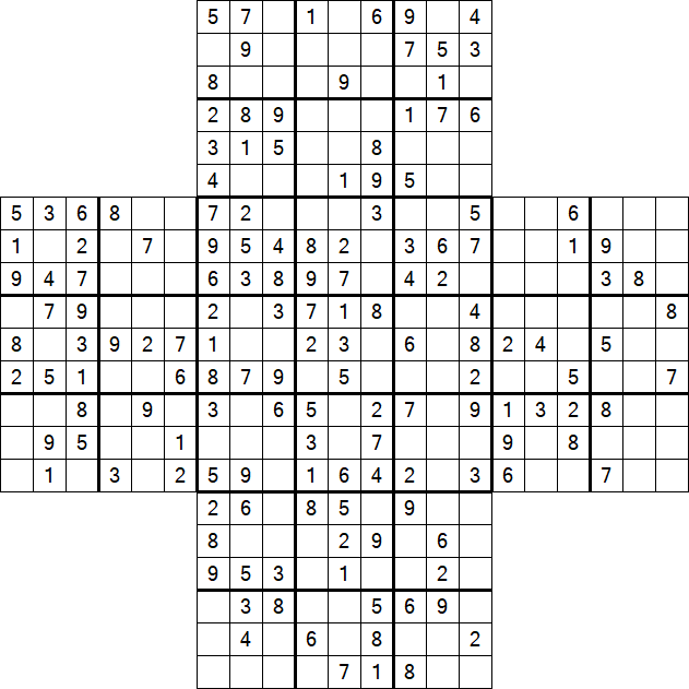Cross Sudoku - Medium