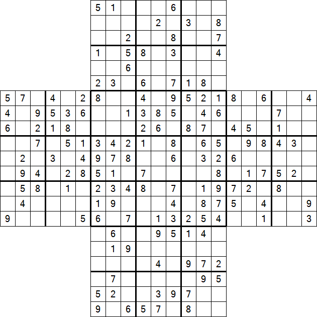 Cross Sudoku - Medium