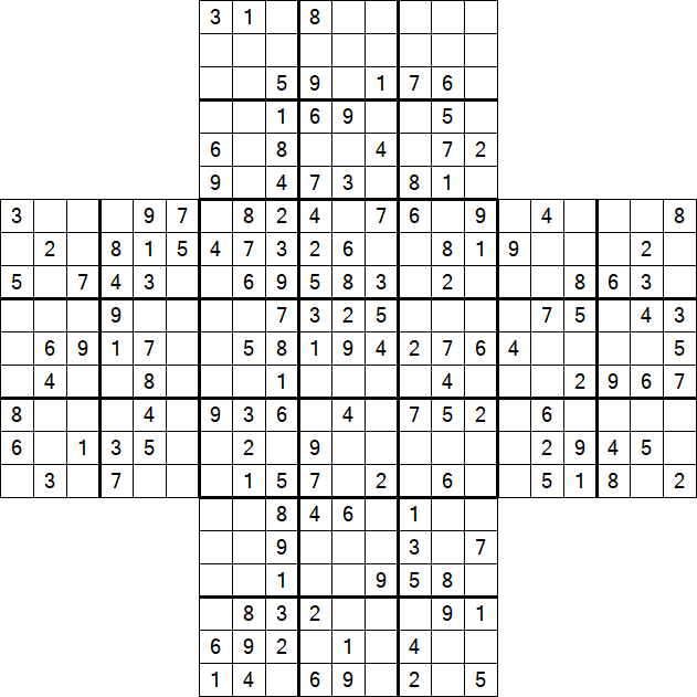 Cross Sudoku - Medium