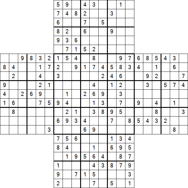 Cross Sudoku - Medium