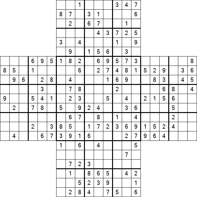 Cross Sudoku - Medium