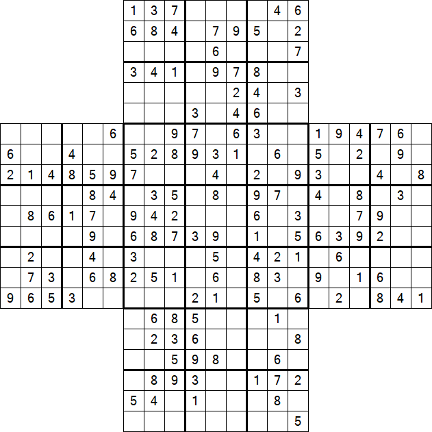 Cross Sudoku - Medium