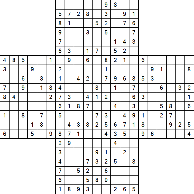 Cross Sudoku - Medium