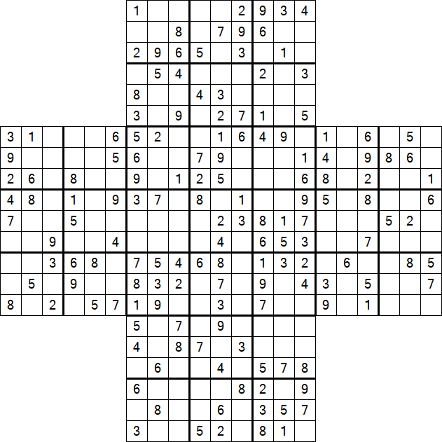 Cross Sudoku - Medium