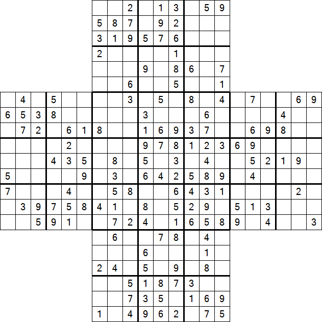 Cross Sudoku - Medium