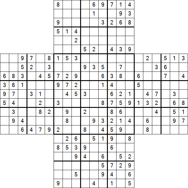 Cross Sudoku - Medium