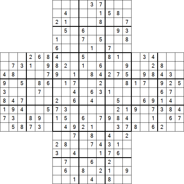 Cross Sudoku - Medium