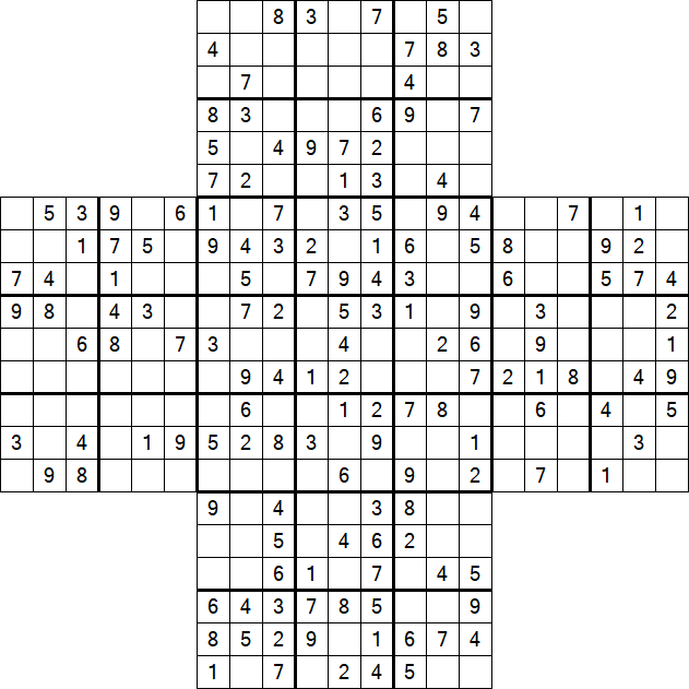 Cross Sudoku - Medium