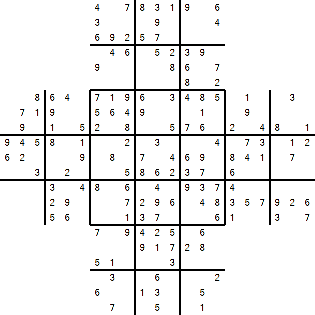 Cross Sudoku - Medium