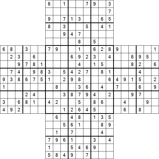 Cross Sudoku - Medium