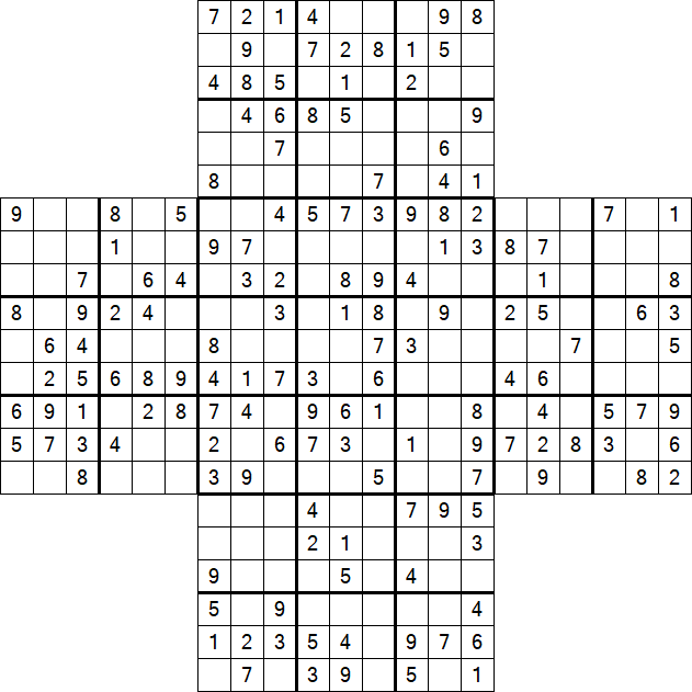 Cross Sudoku - Medium