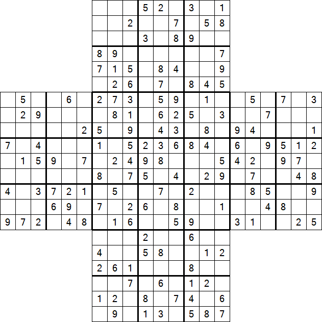 Cross Sudoku - Medium