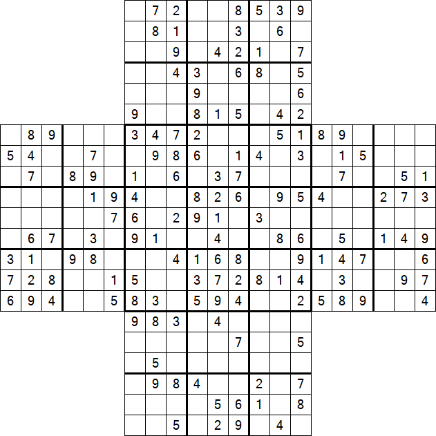 Cross Sudoku - Medium