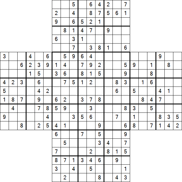 Cross Sudoku - Medium