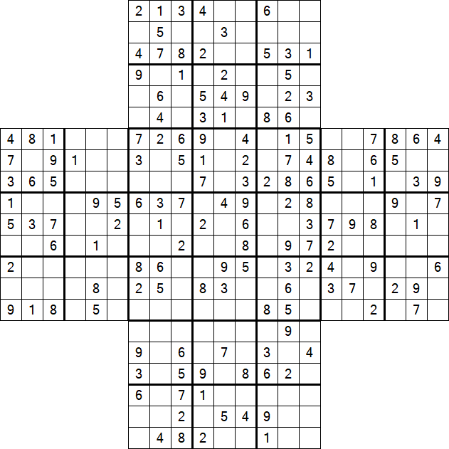 Cross Sudoku - Medium