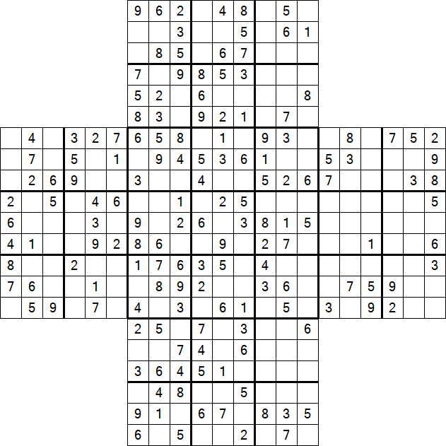 Cross Sudoku - Medium