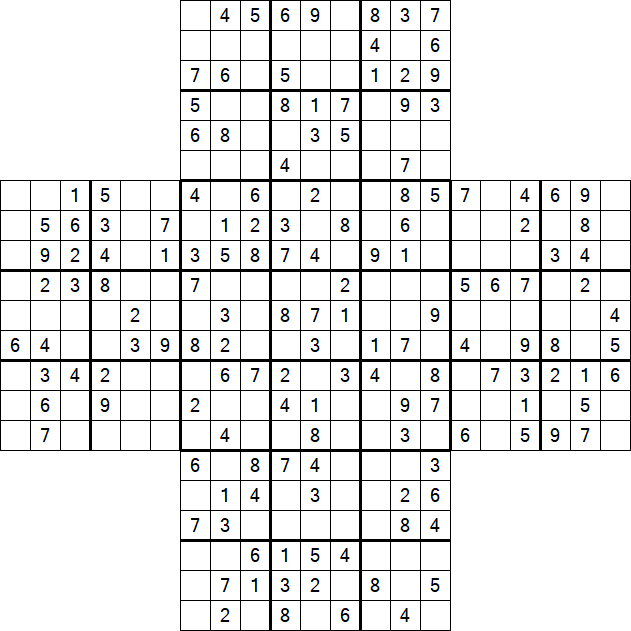 Cross Sudoku - Medium