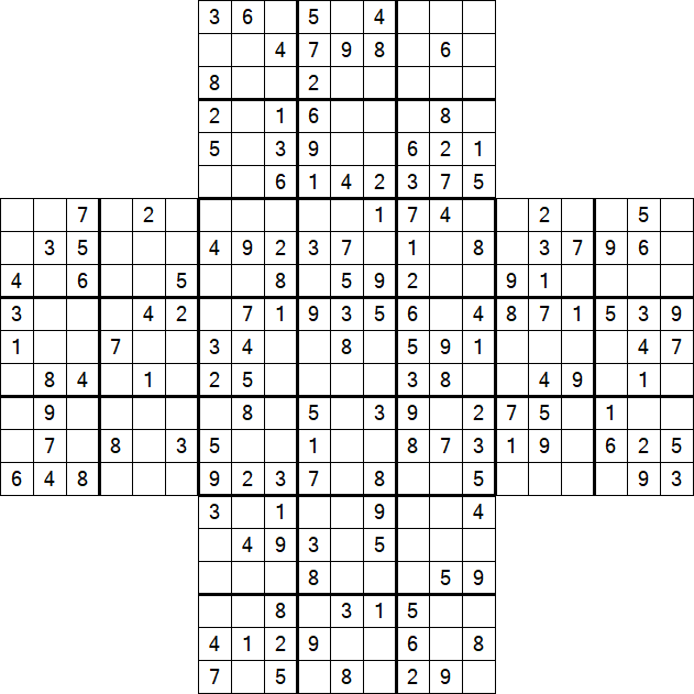 Cross Sudoku - Medium
