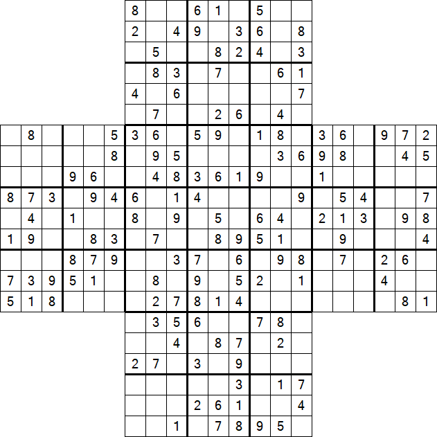 Cross Sudoku - Medium