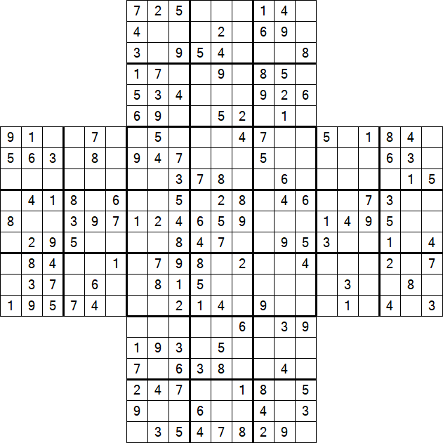 Cross Sudoku - Medium