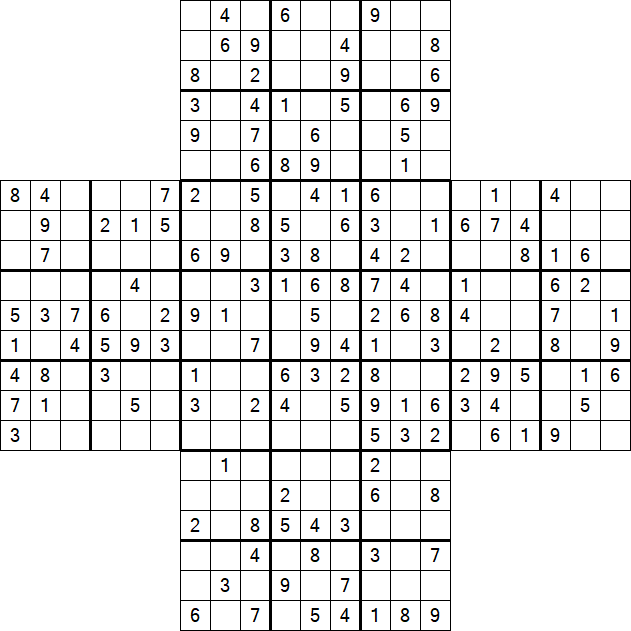 Cross Sudoku - Medium