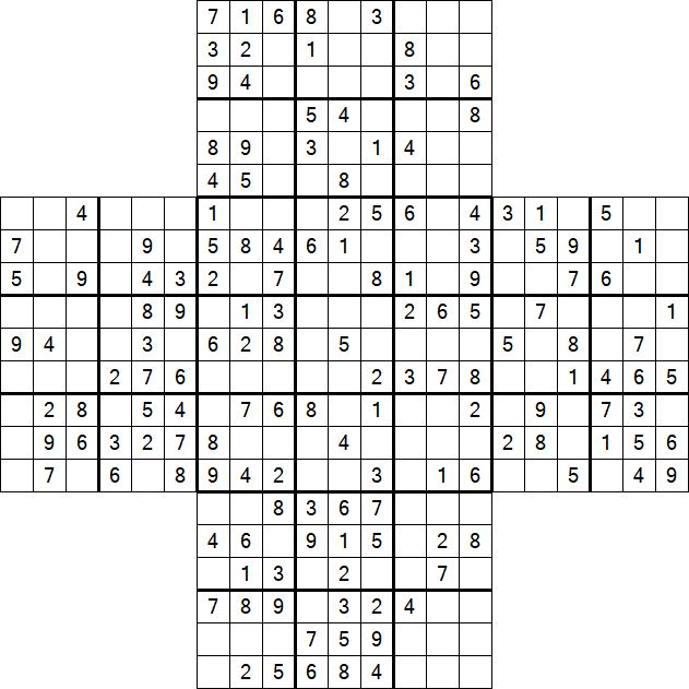 Cross Sudoku - Medium