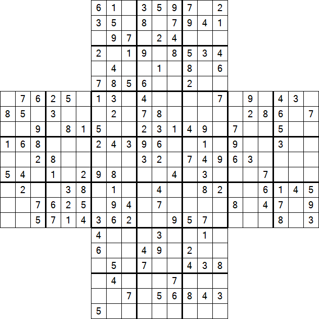 Cross Sudoku - Medium