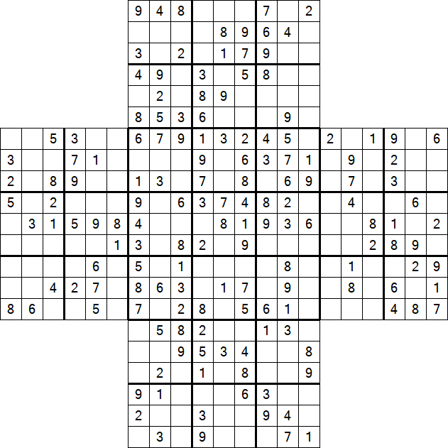 Cross Sudoku - Medium