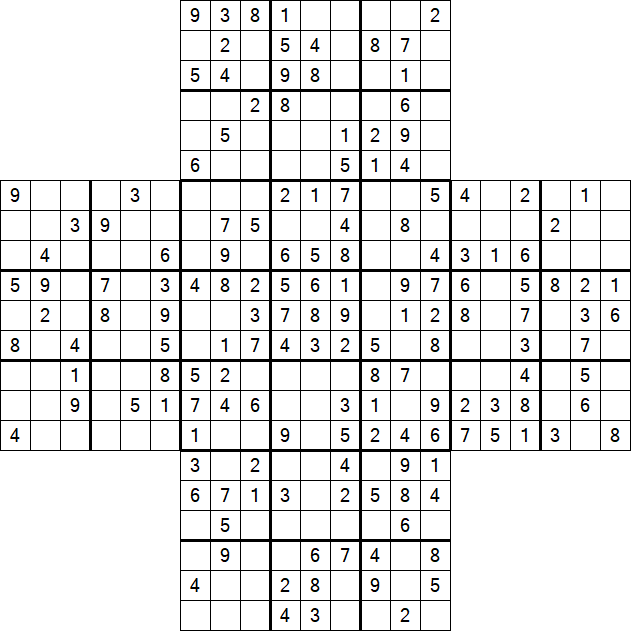 Cross Sudoku - Medium