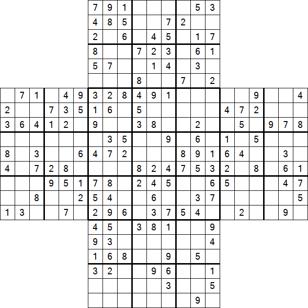 Cross Sudoku - Medium