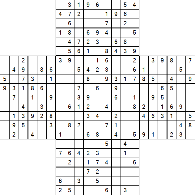 Cross Sudoku - Medium