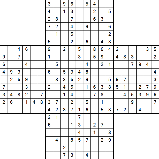 Cross Sudoku - Medium