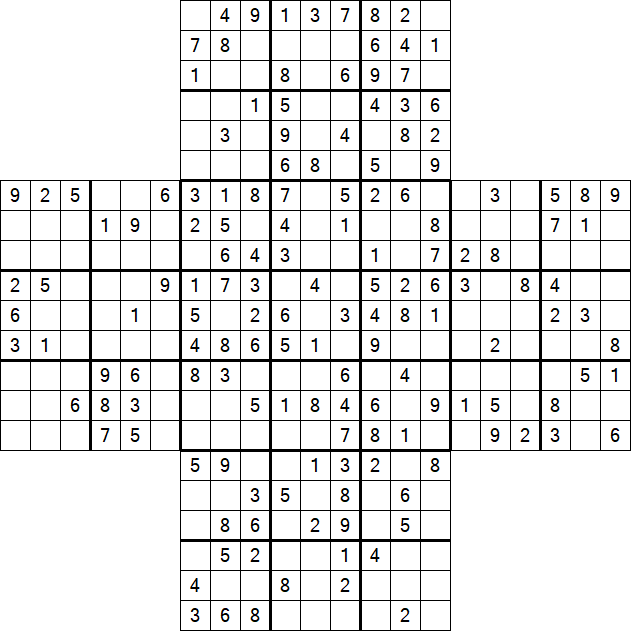 Cross Sudoku - Médio