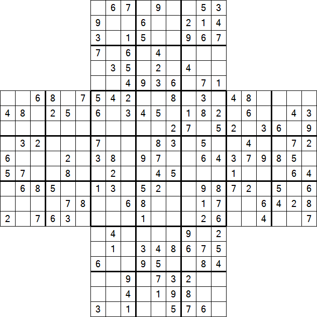 Cross Sudoku - Moyen
