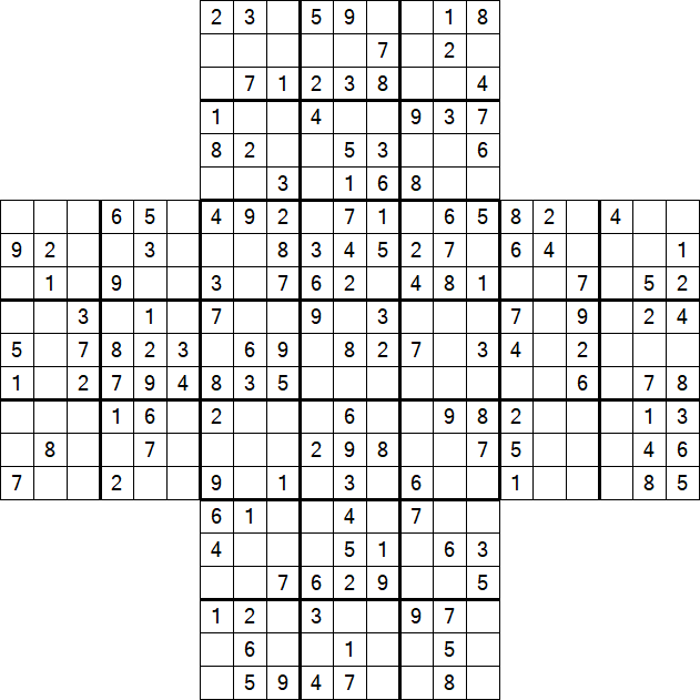 Cross Sudoku - Moyen