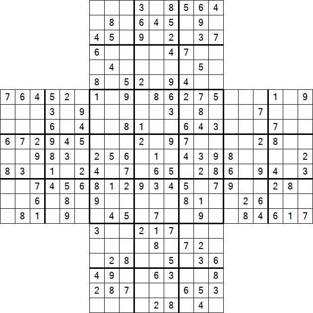 Cross Sudoku - Moyen