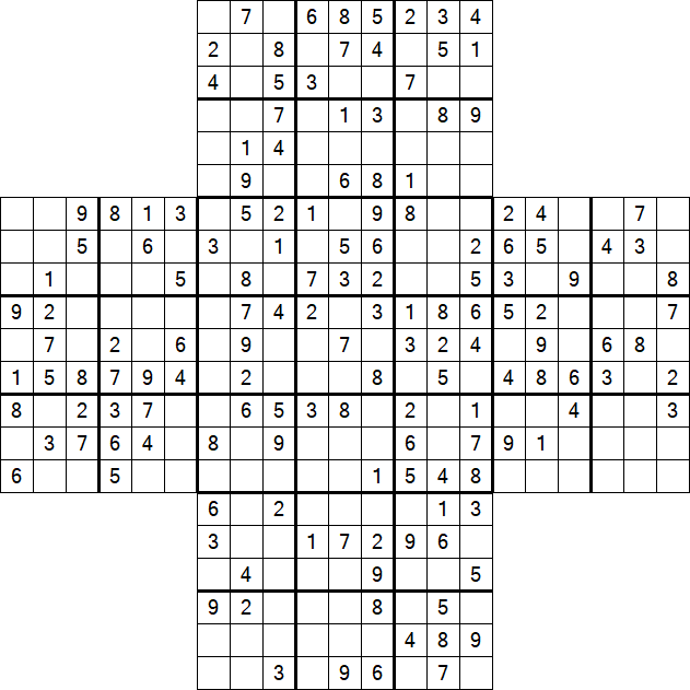 Cross Sudoku - Medium