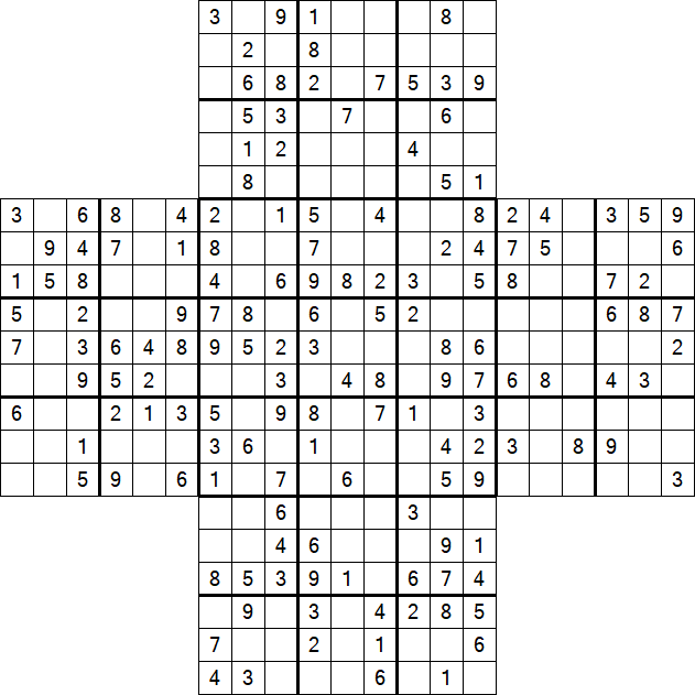 Cross Sudoku - Médio