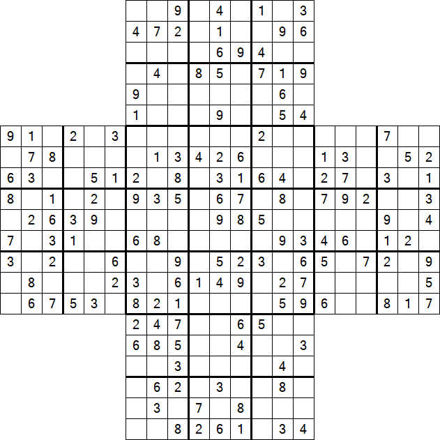 Cross Sudoku - Moyen