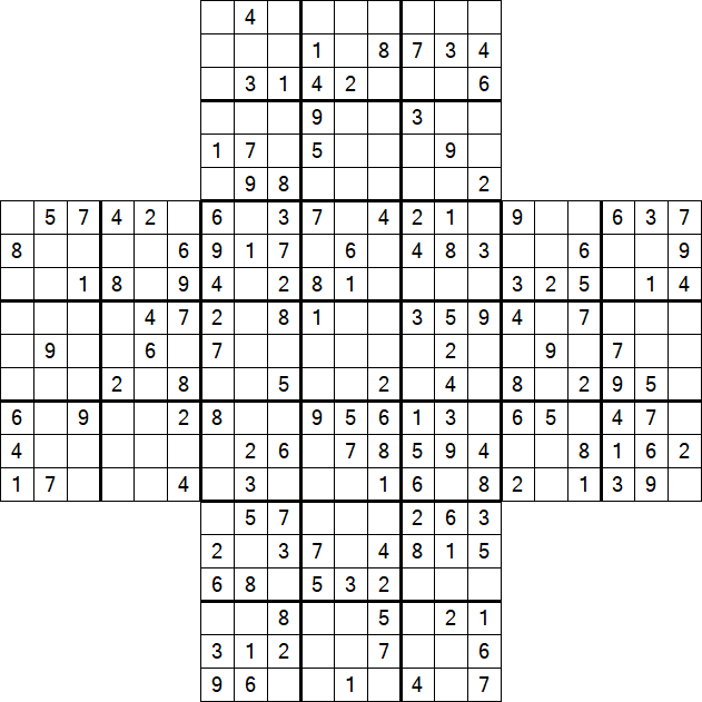 Cross Sudoku - Medium