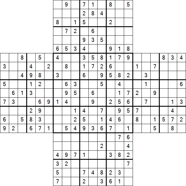 Cross Sudoku - Medium